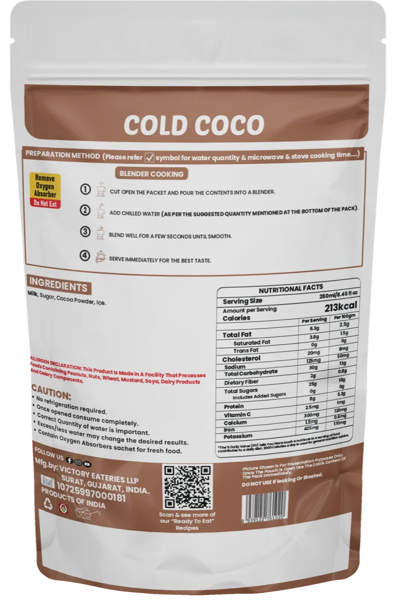 Cold CoCo Shake — back of pack