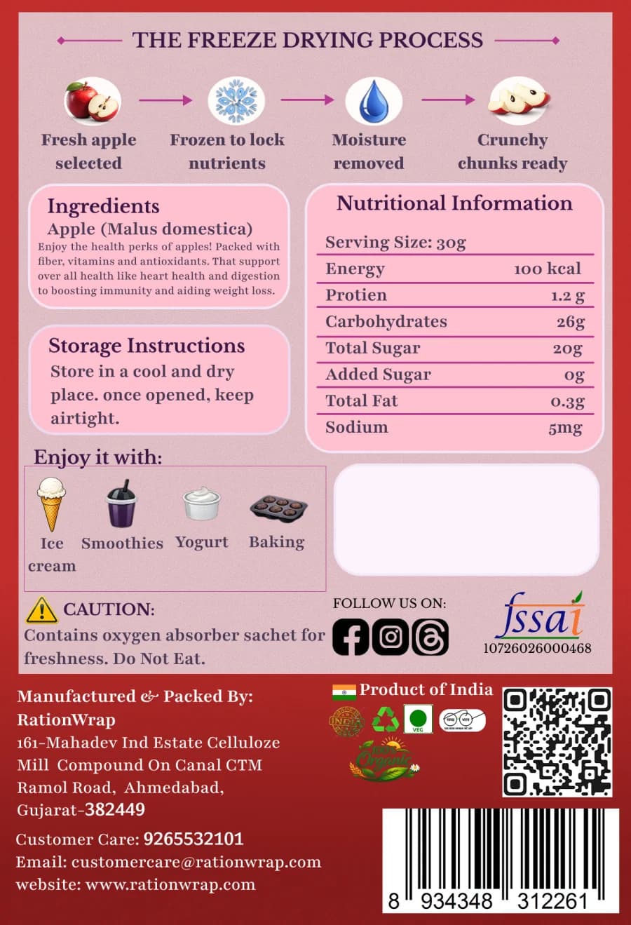 Apple Chunks — back of pack