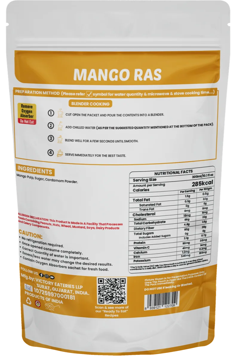 Mango Ras — back of pack