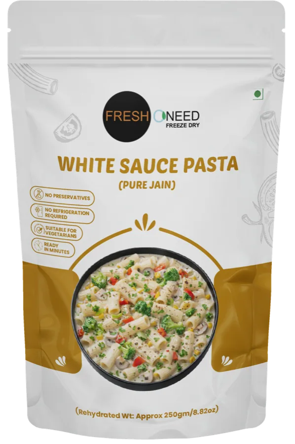 Creamy White Sauce Mix Veg Pasta (Jain)