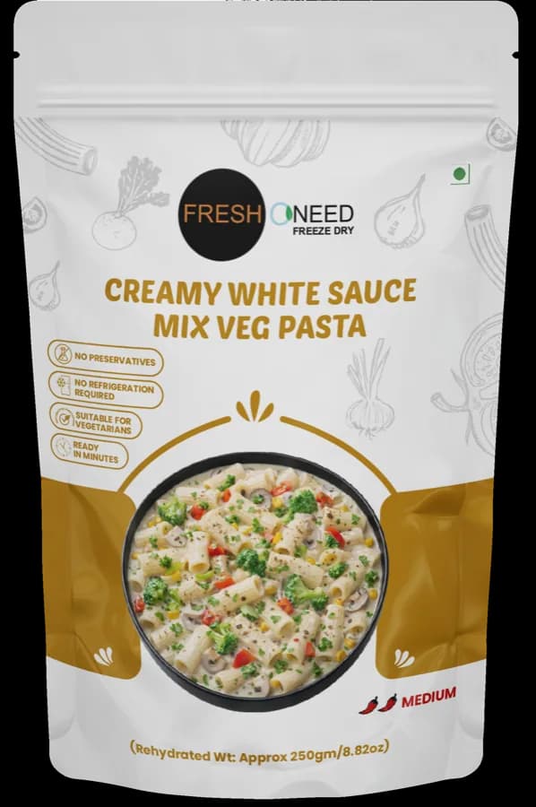 Creamy White Sauce Mix Veg Pasta