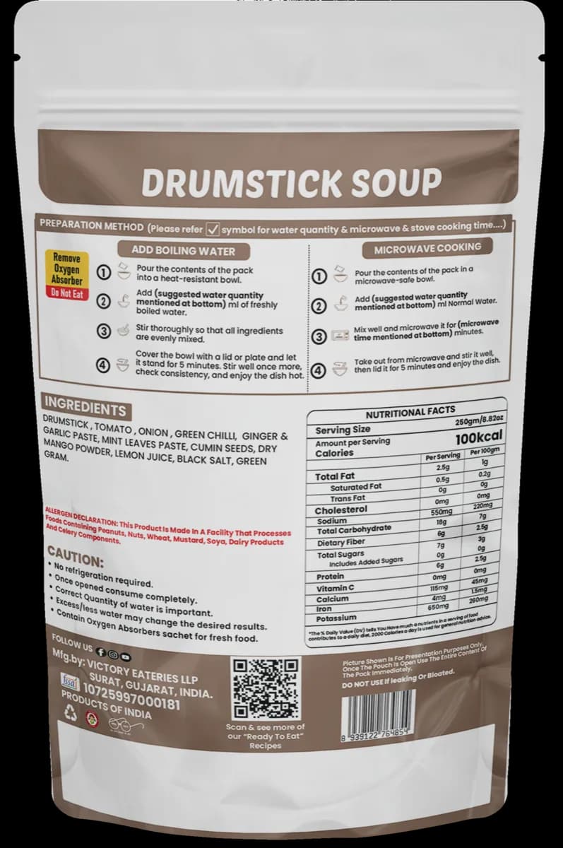 Drumstick Soup (Pack of 5) — back of pack